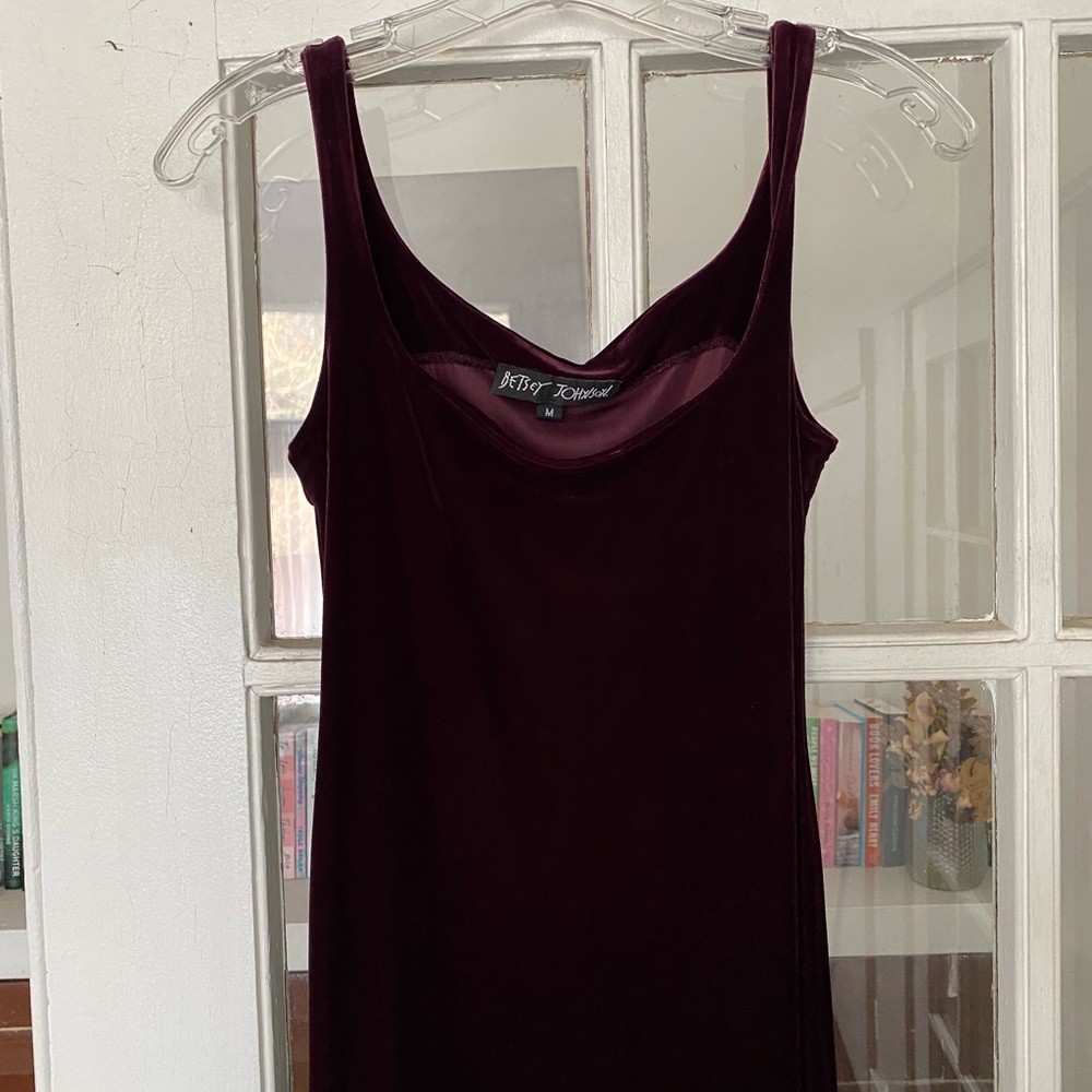 Vintage Wine Betsey Johnson Velvet Midi